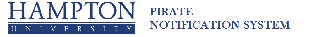 [Hampton University Pirate Notification System] Member Portal banner