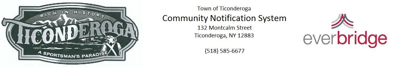 [Town of Ticonderoga Resident Alerts] Member Portal banner