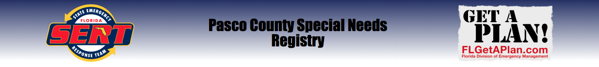 [Pasco County - Special Needs Registry] Member Portal banner