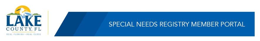 [Lake County Special Needs Registry] Member Portal banner